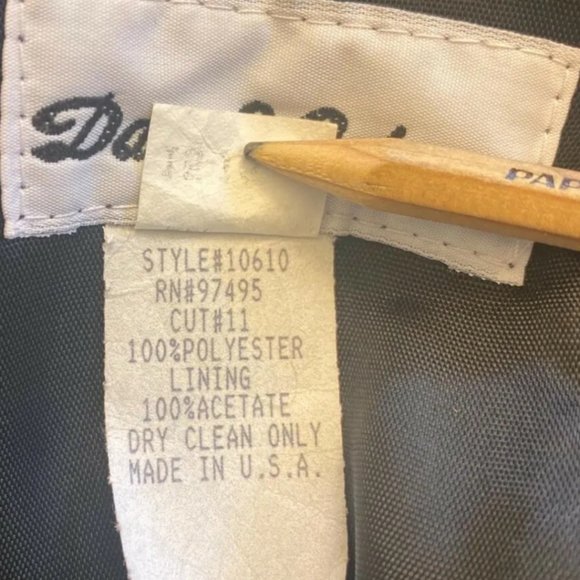 Vintage Gown Glamorous c1980s Dave & Johnny Formal Silver Black Velvet Jacquard - Picture 11 of 12